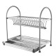 kitchen table freedstanding 2 layers dish drainer stainless steel dish rack holder