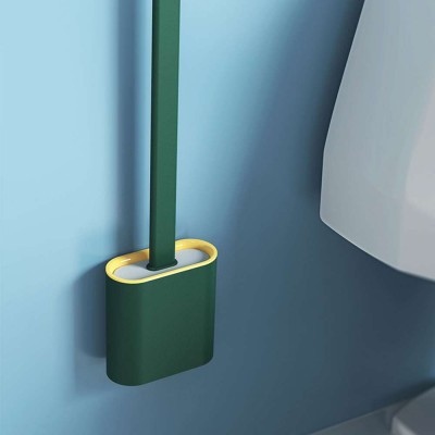 Free Standing  Silicone Toilet Brush,  Anti-Bacterial Soft Rubber Silicone Toilet Brush//