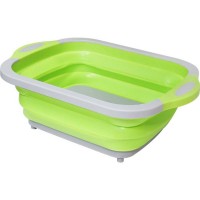 Multi function folding chopping board leach basket dish washing basin plastic folding sink