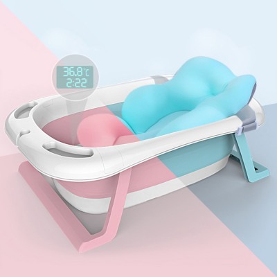 Large Capacity Baby Spa Newborn Baby Bath Tub With Built In Seat And Soft Headrest//