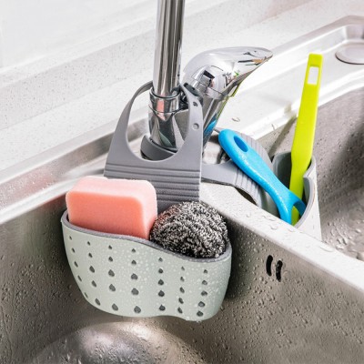 Hot Selling Kitchen Holder Faucet Drain Basket, Plastic Kitchenware Storage Sink Drain Basket